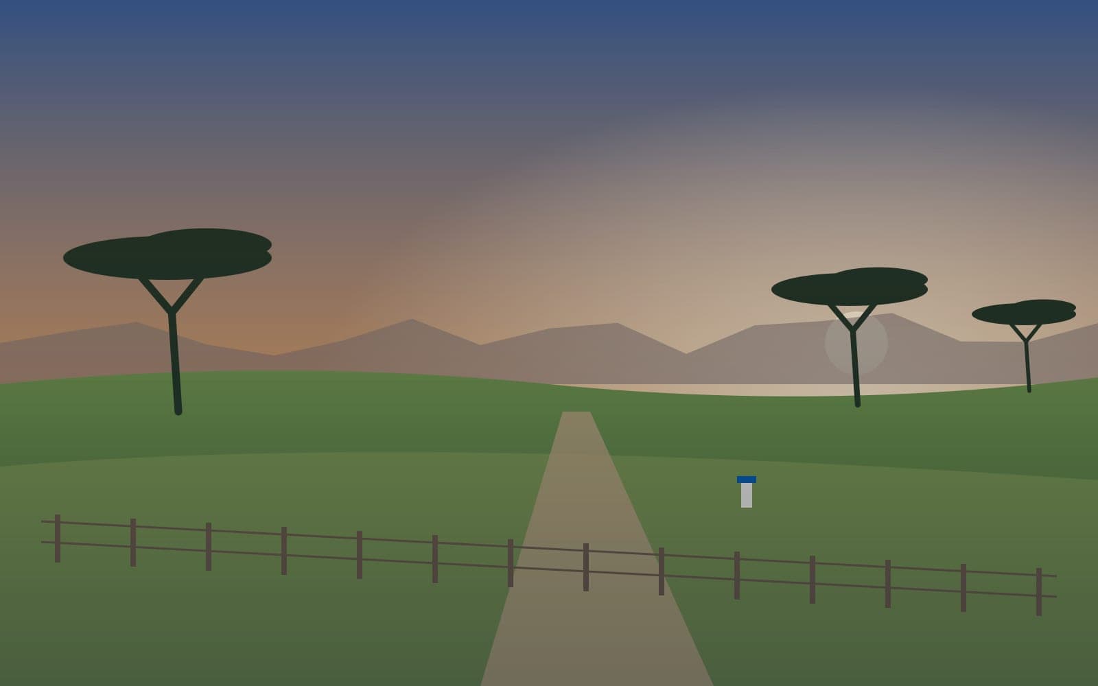 Illustration of open, fenced land with acacia trees (sample image)