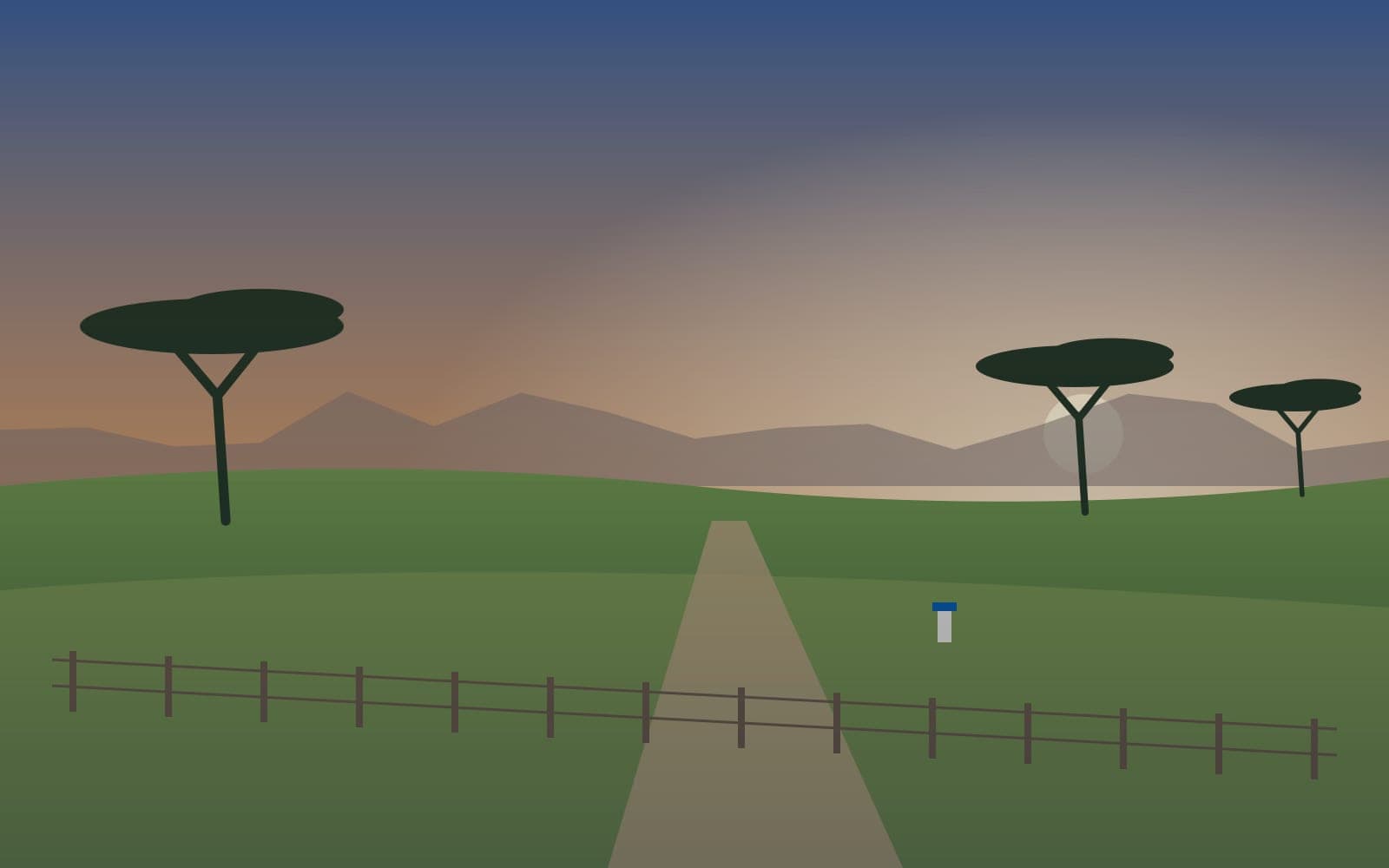 Illustration of open land with trees (sample image)